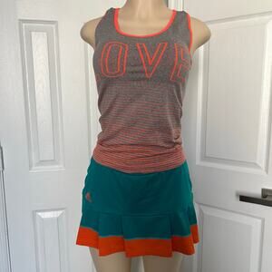 Riva USA LOVE Tank + Adidas Climalite Tennis Skirt Set – Size Small/OS
